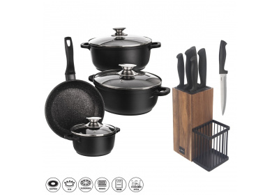 Orion Sada nádobí GRANDE 7 dílů + dárek stojan na nože+5 ks nožů