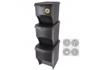 Odpadkový koš na tříděný odpad 3x22 l