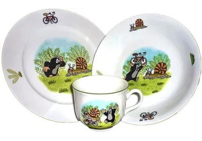 Dětská jídelní souprava, Krteček a hlemýžď Dětská jídelní souprava, Krteček a hlemýžď