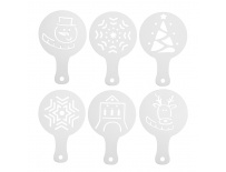 Orion Zdobicí šablony na kávu Vánoce set 6 ks