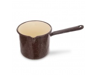 Hrnek smalt BROWN 12 cm rukojeť