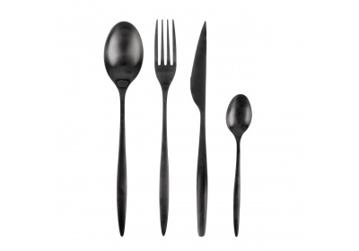 Orion Jídelní příbory Matt black 24 dílů