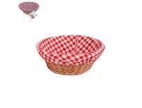 Ošatka rattan kruh+textil ASS