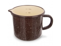 Hrnek smalt BROWN 12 cm výlevka